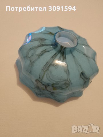 1920г-1930г Арт Деко абажур за лампа полилей двопластово къдраво стъкло, снимка 16 - Антикварни и старинни предмети - 42793577