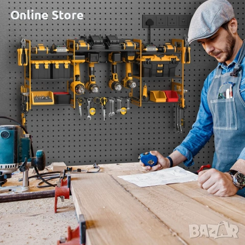 Стенен органайзер за електроинструменти с разклонител 6 гнезда и 8 държача, снимка 7 - Други стоки за дома - 54176385