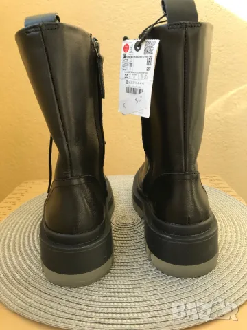 Нови кубинки ZARA естествена кожа - 35 номер, снимка 6 - Дамски боти - 38612268