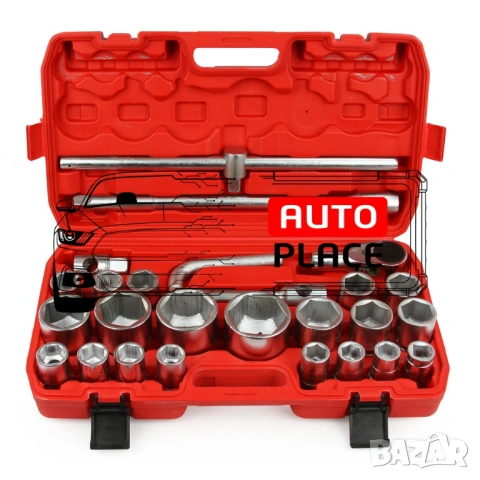 Шестостенно камионско гедоре 26 части 3/4″ и 1″ 21 – 65 мм Mar-Pol, снимка 2 - Гедорета - 53936073