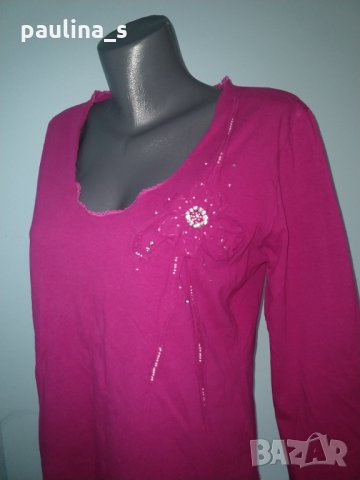 Еластична блуза с декорации, хипоалергична / голям размер , снимка 2 - Блузи с дълъг ръкав и пуловери - 30840310