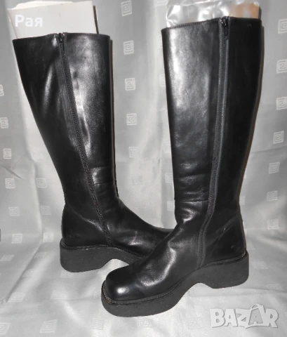 Черни кожени ботуши Romanelli, снимка 8 - Дамски ботуши - 50676891