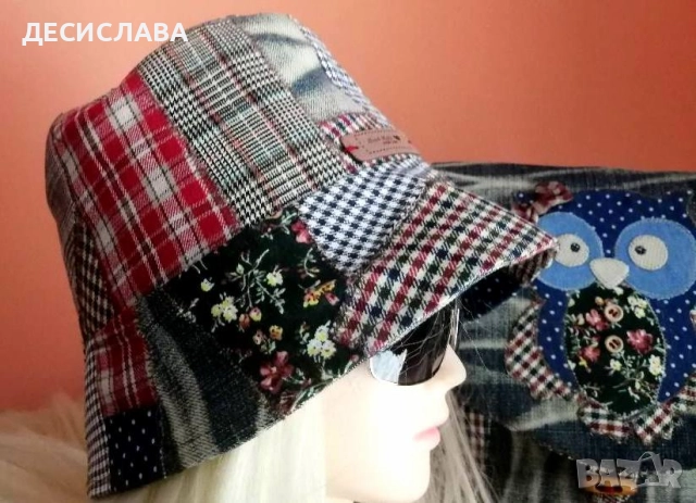 Шапка пачуърк ръчна изработка, снимка 2 - Шапки - 52877014