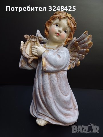 Висок виолетов ангел от висококачествен полирезин, снимка 1 - Статуетки - 42689900