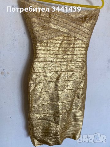 Къса рокля - златиста , снимка 5 - Рокли - 39682978
