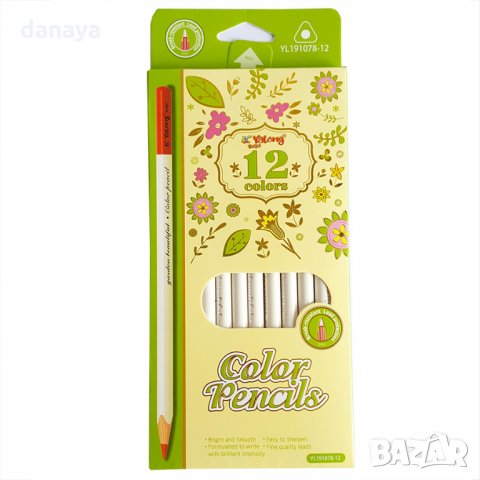 1635 Цветни моливи за рисуване 12 цвята, снимка 2 - Ученически пособия, канцеларски материали - 29816501