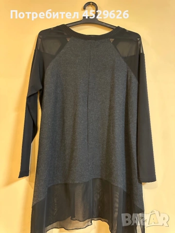 Черна туника с цвете , снимка 2 - Туники - 53234633