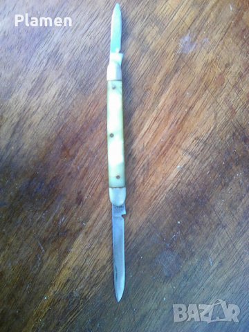 Стара българска ножка с две остриета Петко Денев - Габрово, снимка 1