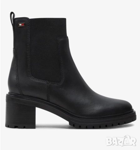 TOMMY HILFIGER Емайлирани кожени боти/ ботуши Челси с флаг номер 42, снимка 5 - Дамски боти - 52497110
