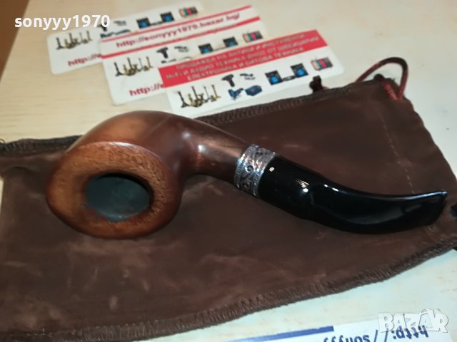 ДЪРВЕНА ЛУКСОЗНА ЛУЛА С ЛОГО И КЕЙС 0205231820, снимка 9 - Лули - 40565799