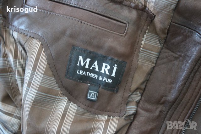 Мъжко яке от естествена кожа MARi Leather & Fur, Ватирано, снимка 4 - Якета - 42484430