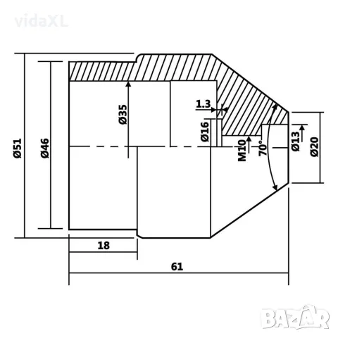 vidaXL Въртящ център за струг MT2 20 до 51 мм, снимка 5 - Менгемета - 56146149