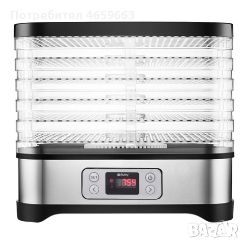 Дехидратор за храна, плодове, зеленчуци, гъби Ruhhy, Уред за сушене,LCD дисплей, Голям капацитет 10л, снимка 6 - Други - 52547236