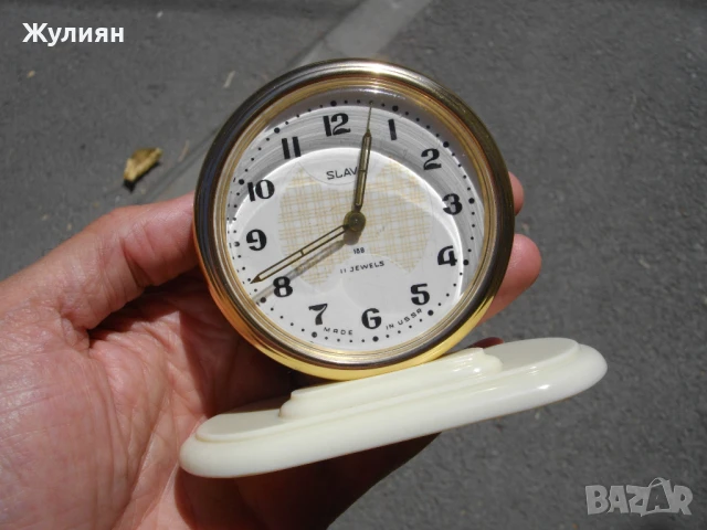 КОЛЕКЦИОНЕРСКИ БУДИЛНИК СЛАВА SLAVA КАТО НОВ , снимка 3 - Антикварни и старинни предмети - 51375371
