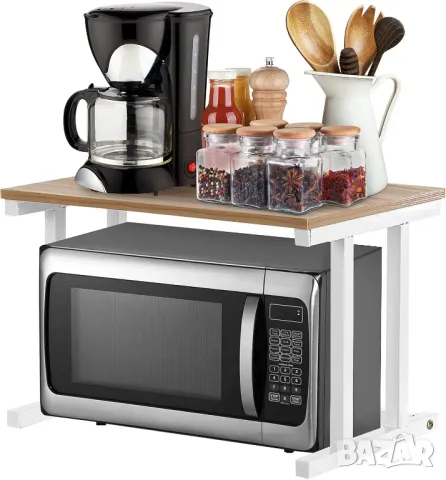 Стойка за микровълнова фурна, 2 рафта за съхранение метален кухненски