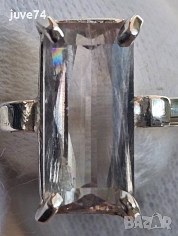 СРЕБЪРЕН ПРЪСТЕН С ЕСТЕСТВЕН СУЛТАНИТ (ТУРЦИЯ) СЕРТИФИКАТ