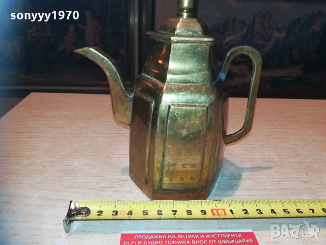 ретро чаиник-масивен мед/месинг-внос франция 1702211810, снимка 8 - Антикварни и старинни предмети - 31854258