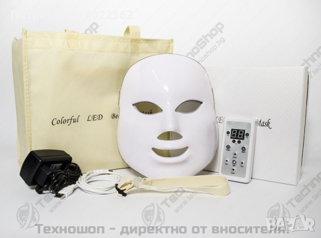 Козметична LED маска за лице - маска за фотодинамична терапия - TS0110, снимка 1 - Козметични уреди - 44664487