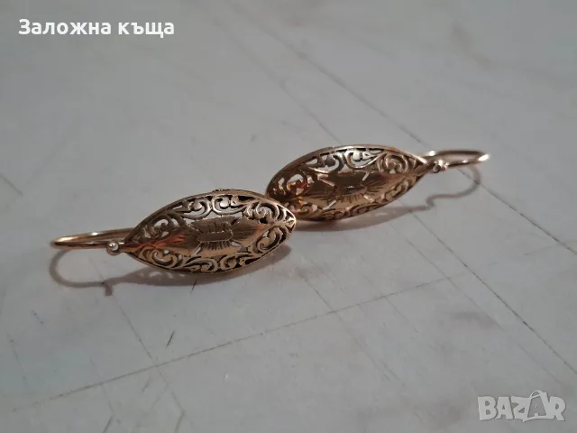 Стари златни обеци - 3,51 гр. / 585 / 14К, снимка 4 - Обеци - 56105941