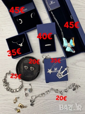 огърлица обеци химикалите Сваровски Swarovski, снимка 2 - Бижутерийни комплекти - 38083661