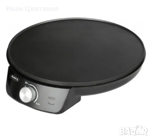 Уред за палачинки Rosberg, 1200W\30см., Терморегулатор, Черен