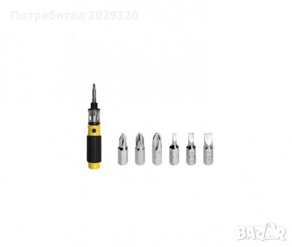 Мултифункционална отверка 6 в 1, BIT360, иновативно превключване с едно завъртане, жълто и черно, снимка 2 - Аксесоари и консумативи - 29148794