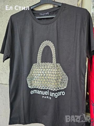 💎Дамски тениски с камъчета От С до Л свободен модел е, снимка 3 - Тениски - 54075298