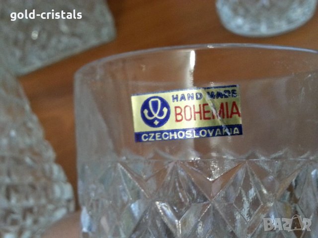 Кристални чаши и гарафа Бохемия, снимка 2 - Антикварни и старинни предмети - 35031088