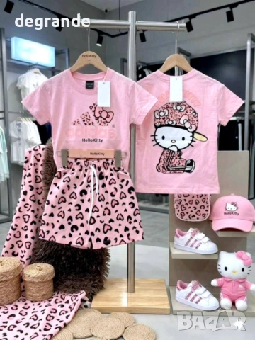  🧸 Детски летен комплект Hello Kitty с тигрови шарки от 3-4 г до 9-10 г