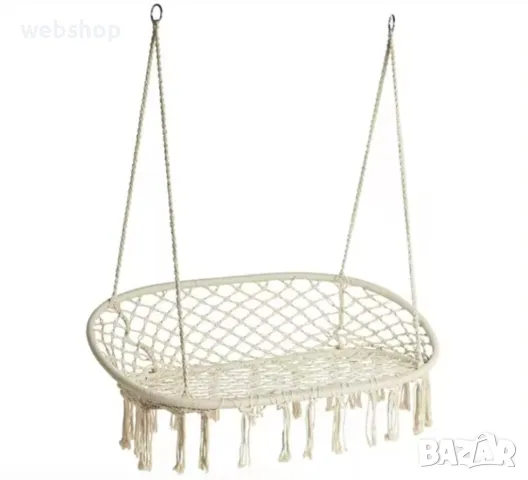 Луксозна Двойна бежова градинска люлка за двама с възглавница, снимка 5 - Градински мебели, декорация  - 48084570