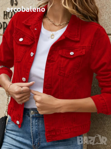 Дамско дънково яке, 5цвята , снимка 2 - Якета - 44751459