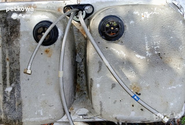 Двойна мивка с кран неръждаема хром никел, снимка 2 - Други стоки за дома - 42336653