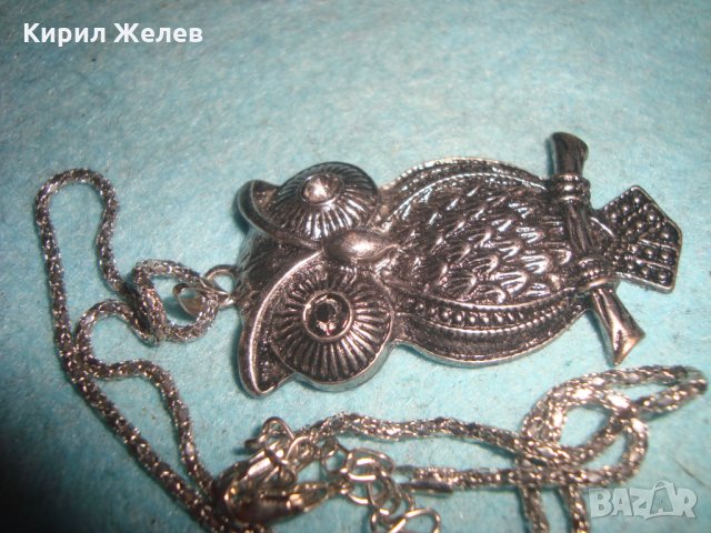 ФИГУРАЛЕН АРТ МОДЕН МЕДАЛЬОН ВИСУЛКА БУХАЛ с ПОСРЕБРЕНА ВИНТИДЖ ПЛЕТКА ВЕРИЖКА 25182, снимка 5 - Колиета, медальони, синджири - 35352945