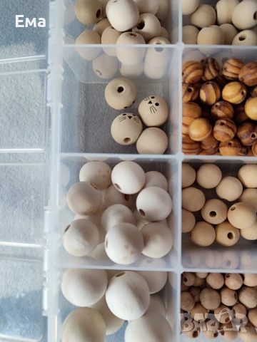 Дървени маниста с кутия, снимка 2 - Декорация за дома - 54030814