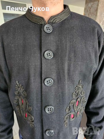 Черна, мъжка дреха, аба, яке от естествена вълна., снимка 10 - Блузи - 44306037