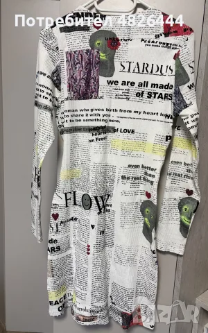 Рокля Desigual Newspaper Print, снимка 3 - Рокли - 55830582