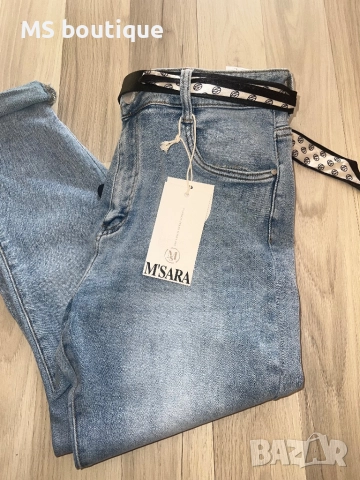 Дамски дънки с коланче , снимка 2 - Дънки - 52376993