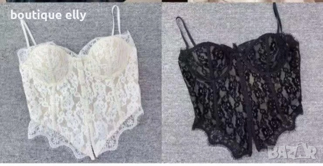 дамско бюстие в бяло и черно, снимка 3 - Корсети, бюстиета, топове - 52979286