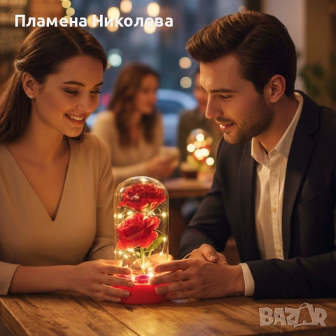 Декоративни рози в прозрачен купол и елегантна опаковка, снимка 3 - Други - 53093456