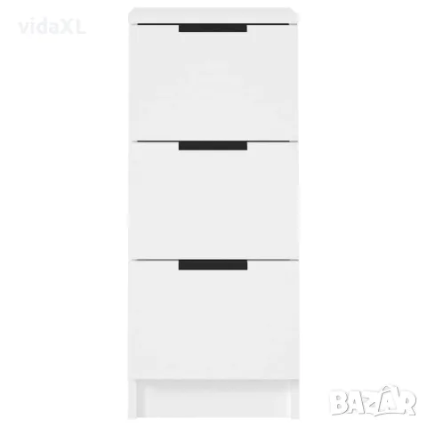 vidaXL Сайдборди, 2 бр, бели, 30x30x70 см, инженерно дърво, снимка 4 - Бюфети - 56148034