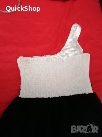 Черно-бяла рокля с подарък диадема, снимка 5 - Рокли - 40399365