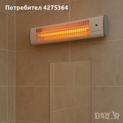 Кварцова отоплителна печка за баня Rosberg – 1200W, бял, снимка 5 - Отоплителни печки - 51796172