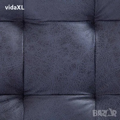 vidaXL Storage Ottoman 87,5 cm Grey Faux Suede Leather, снимка 4 - Ракли - 56146473