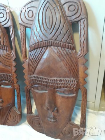 Дърворезба пано, маска на мъж и жена, снимка 3 - Декорация за дома - 31436150