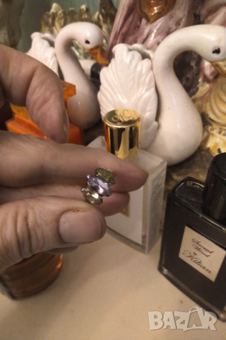 Сребърен пръстен с камъни, снимка 2 - Пръстени - 44781012