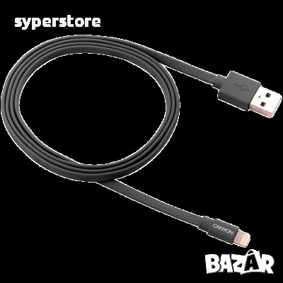 Зареждащ кабел CANYON MFI-2, Charge & Sync MFI flat cable, USB to lightning, certified by Apple, 1М,, снимка 1 - USB кабели - 40063383