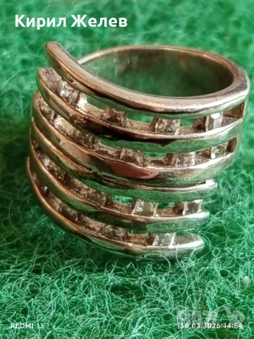 Авторски сребърен пръстен Арт бижу с инкрустирани ПЛАНИНСКИ КРИСТАЛ 54206, снимка 6 - Пръстени - 54027079