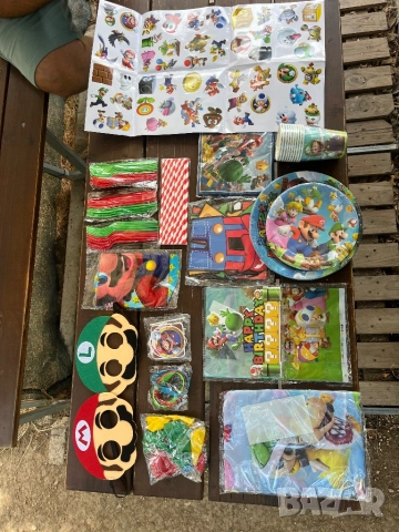 Комплект парти аксесоари детски рожден ден ,Super Mario, 177 части, снимка 7 - Други - 51475153