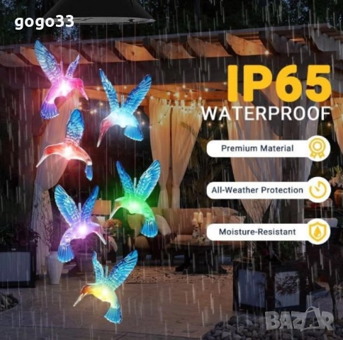 Многоцветна LED соларна лампа Колибри – Елегантно и екологично осветление за вашата градина и тераса, снимка 5 - Соларни лампи - 50667936