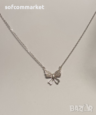 Сребърно колие Пеперуда, снимка 2 - Колиета, медальони, синджири - 44417154
